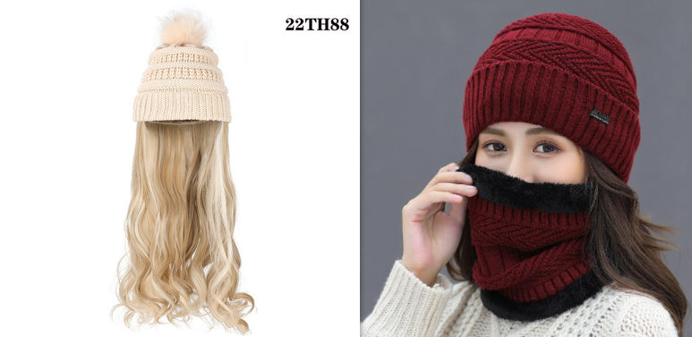 One-piece Beanie with Wig