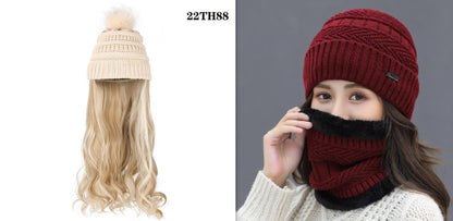 One-piece Beanie with Wig