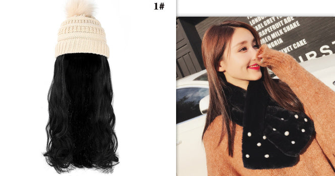 One-piece Beanie with Wig