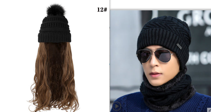 One-piece Beanie with Wig