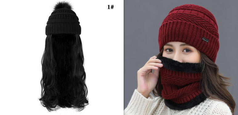 One-piece Beanie with Wig