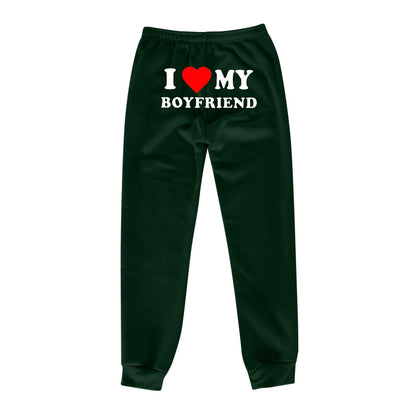 I Love MY BOYFRIEND Printed Trousers Casual Sweatpants Men And Women Sports Pants