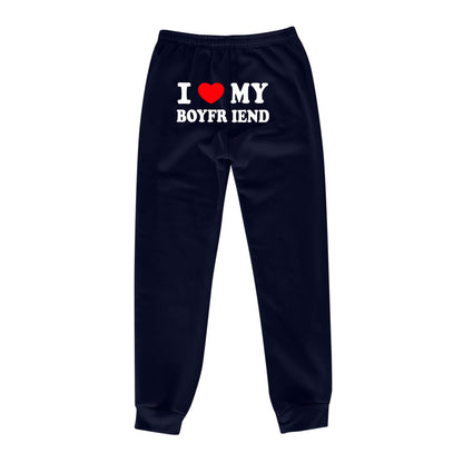 I Love MY BOYFRIEND Printed Trousers Casual Sweatpants Men And Women Sports Pants