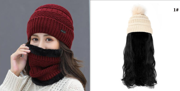 One-piece Beanie with Wig