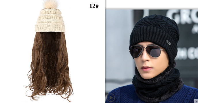 One-piece Beanie with Wig